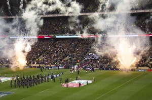 England appear, the stadium erupts